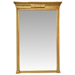 Antique 19th Century Tall Giltwood Hall Mirror in the Adams Design