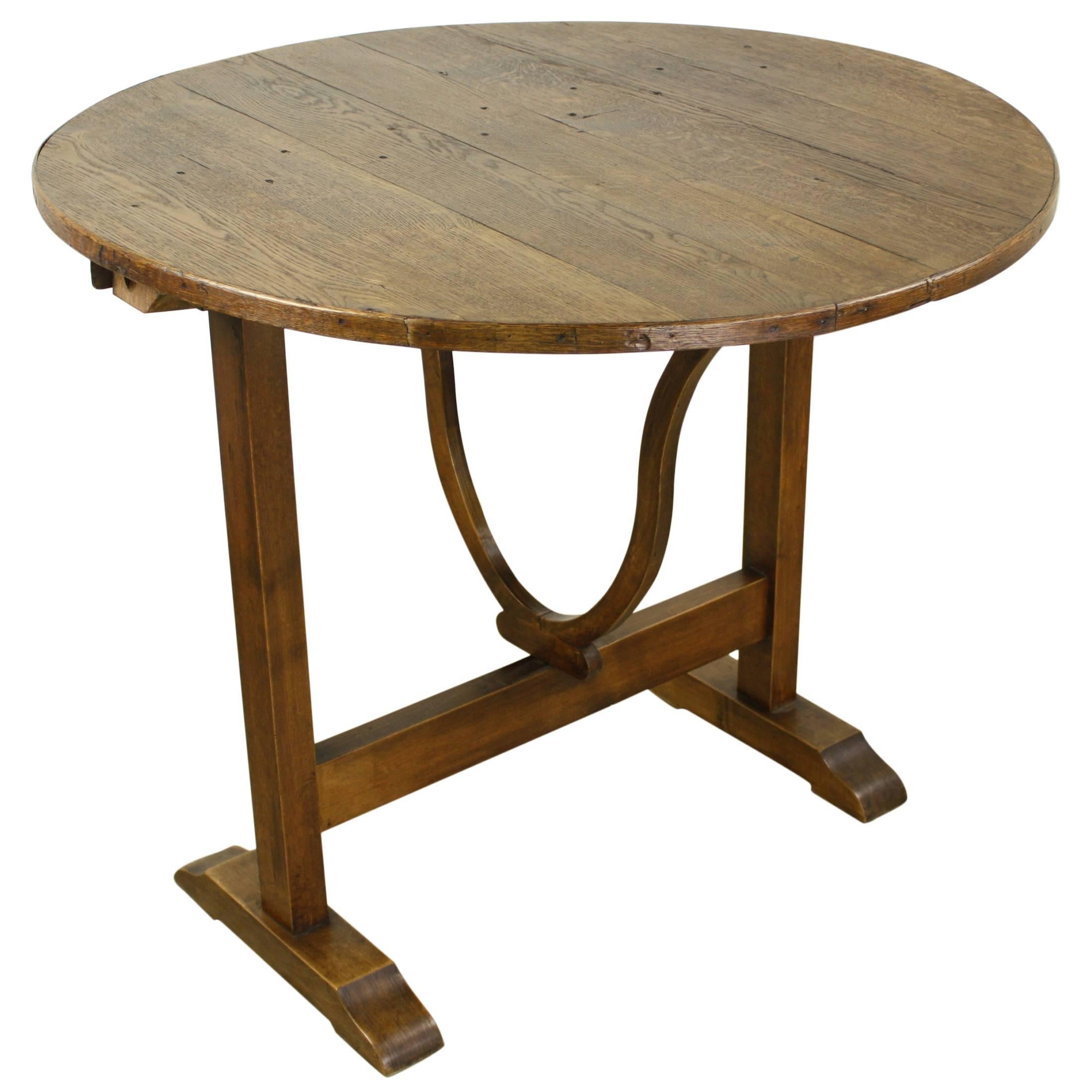 Small Antique French Oak Wine Table