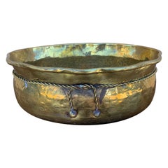 English Country Trompe L'oeil Brass Cachepot or Planter