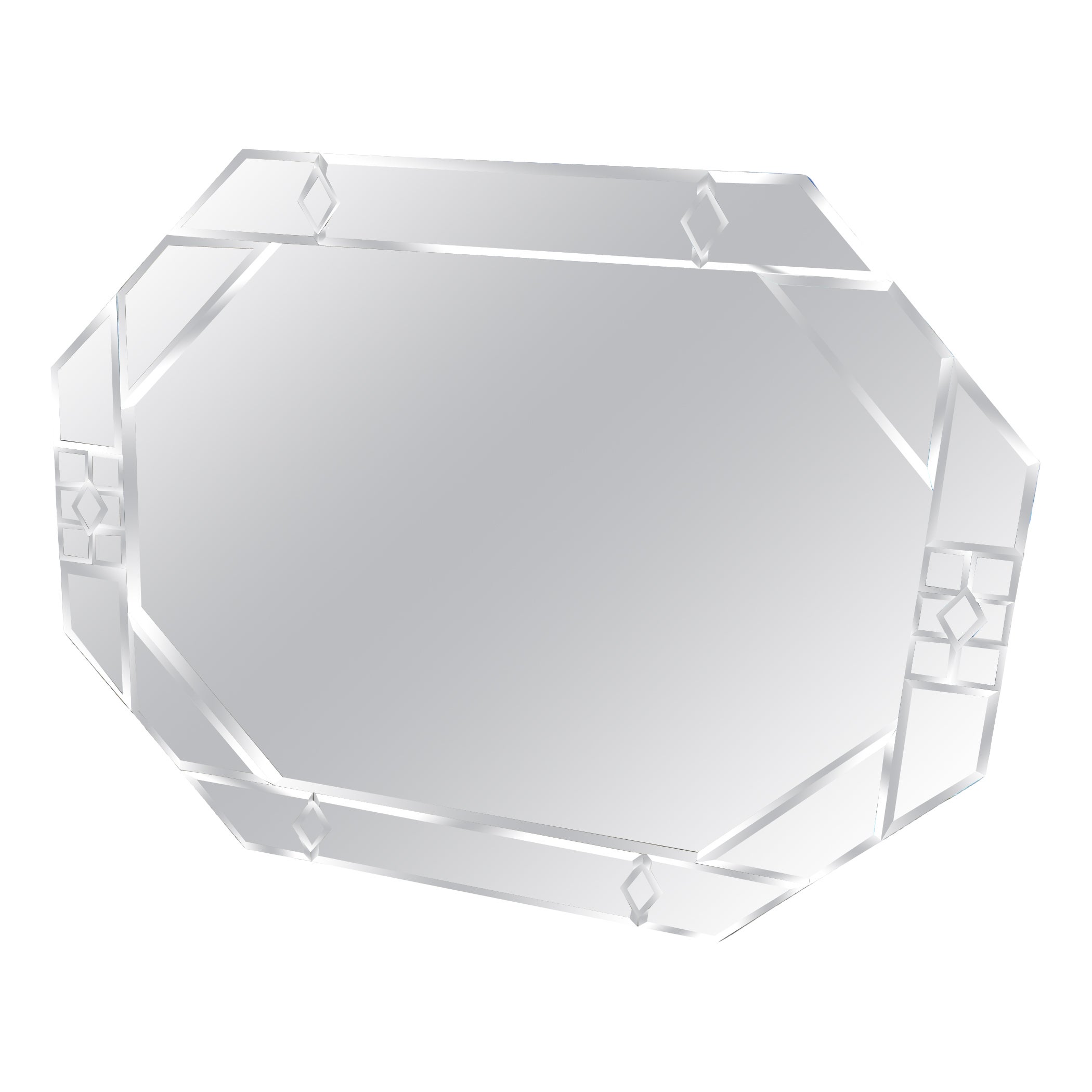 Dramatic Large Bevelled Carvers Guild Octagonal Wall Mirror