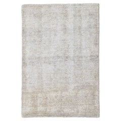 Modern Desert Collection Custom Silk Rug In Light Gray  By Apadana