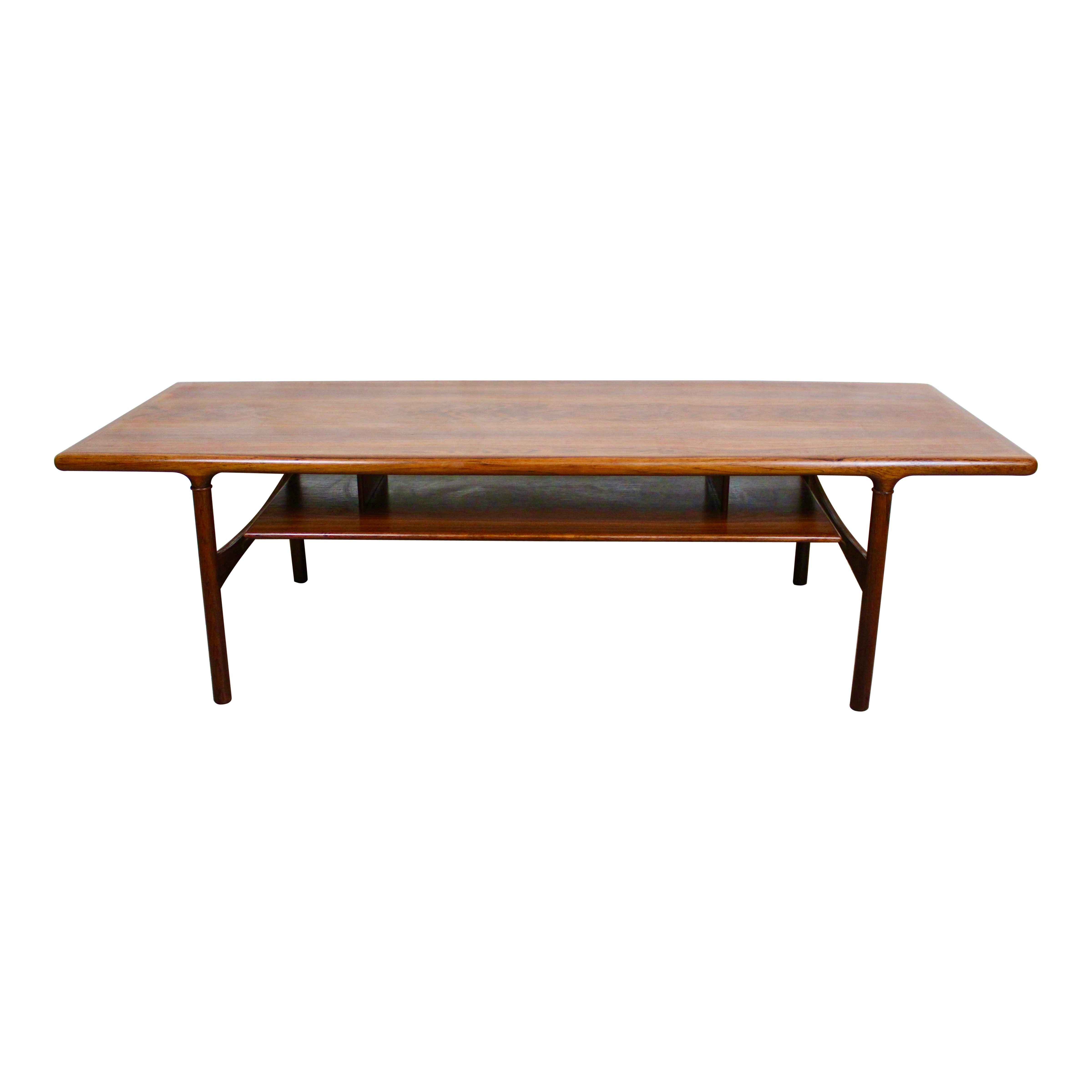Table de cocktail scandinave vintage à deux niveaux en vente