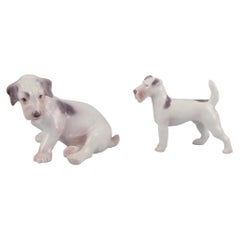 Bing & Grondahl, two porcelain figurines of two terriers.