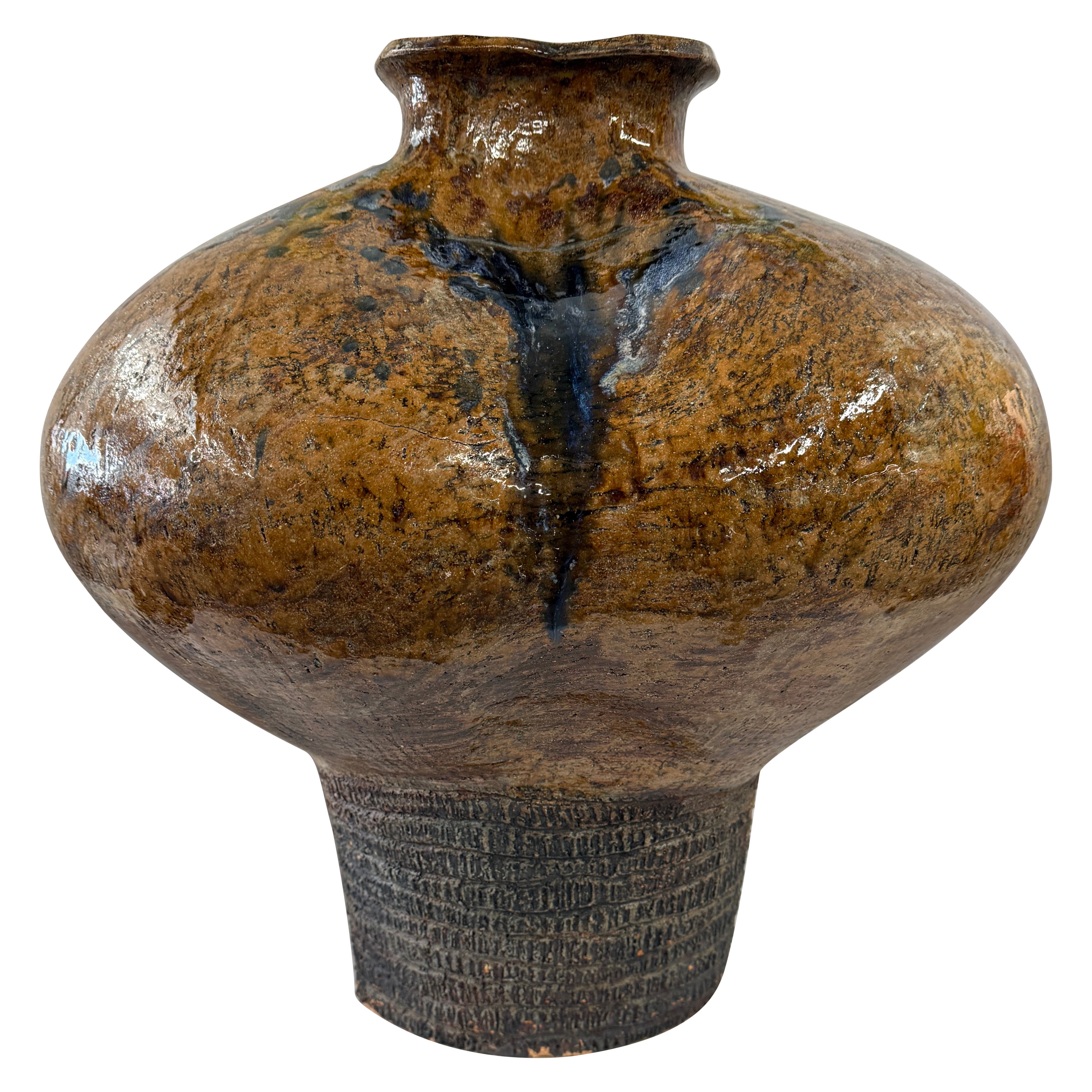 Massive Glazed Pottery Vessel