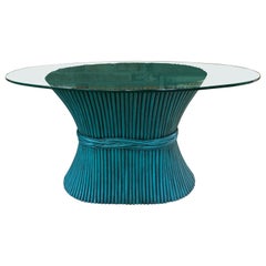 mcguire aegean blue sheaf of wheat console table
