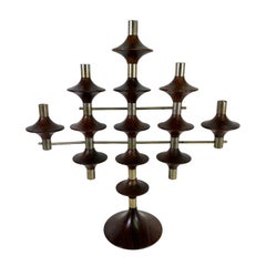 Mid Century Rosenholz-Kerzenständer