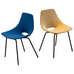 Pierre Guariche 2x Tonneau Chair 1950 by Steiner, France Mid Centruy Modern