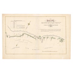 1849 Mapa coloreado a mano de la ruta de Fort Smith a Santa Fe, detallando senderos y campamentos