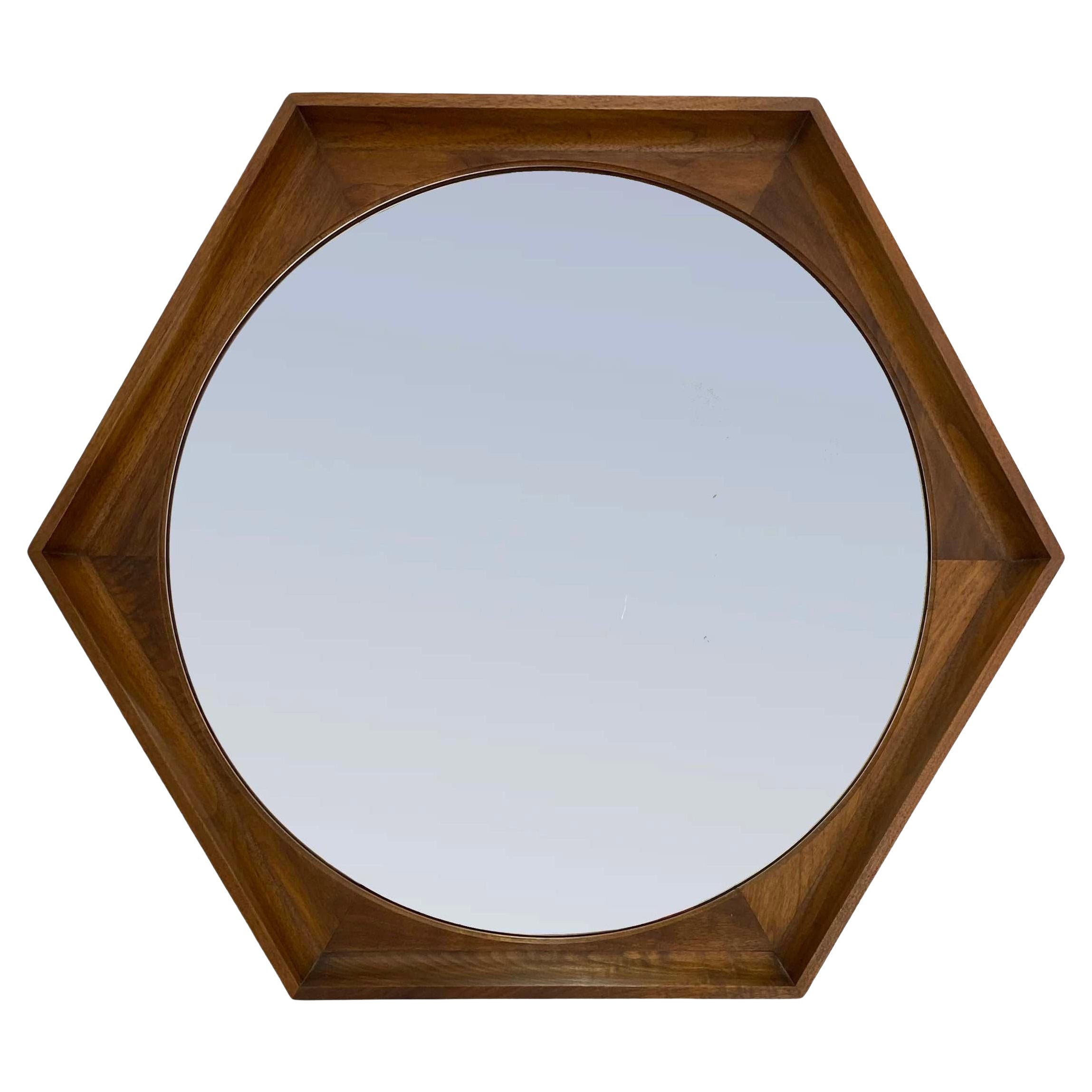 Handsome Walnut Howard Miller Mirror--George Nelson and Arthur Umanoff