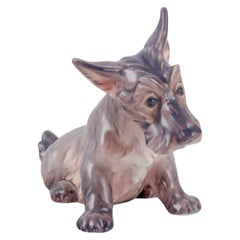 Dahl Jensen, porcelain figurine of a seated Scottish terrier.