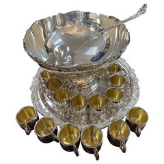 Vintage Towle Silverplate Punch Bowl - 20 cups , Ladle