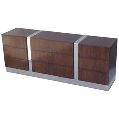 Chrome and Rosewood Chest of Drawers by Milo Baughman for Thayer Coggin
