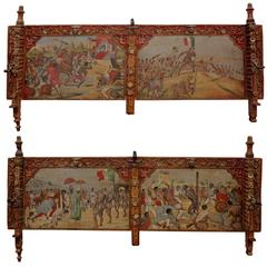 Pair of Late 19th Century Sicilian Processional Cart Panels