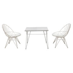 2x Combex Wire Chair + Table by Cees Braakman for Pastoe, 1950er Netherlands