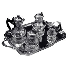 Christofle (Cardeilhac) - 4 pezzi. Antique French Sterling Silver Set da tè + vassoio!