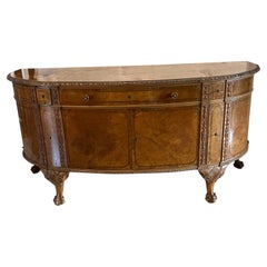 Outstanding Quality Large Antique Carved Burr Walnut Bow Fronted Sideboard