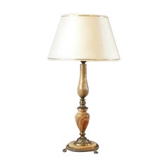Marble and Copper Night Lamp From the Late 20th Century