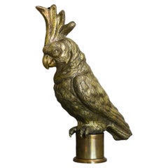 Large embossed brass parrot, handcrafted in Italy, Edizioni Molto.