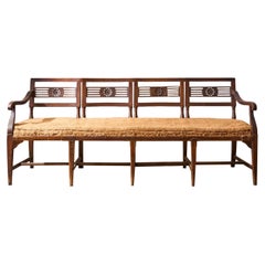 19th Century Neoclassical Italian hall bench - 4 seater