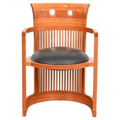 Frank Lloyd Wright for Cassina Arts & Crafts Cherry Wood Barrel Chair