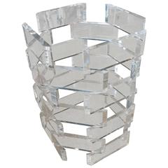 Stacked Brick Lucite Entry Way Center Foyer Dining Table Game Architectural