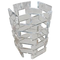 Stacked Brick Lucite Entry Way Center Foyer Dining Table Game Architectural 