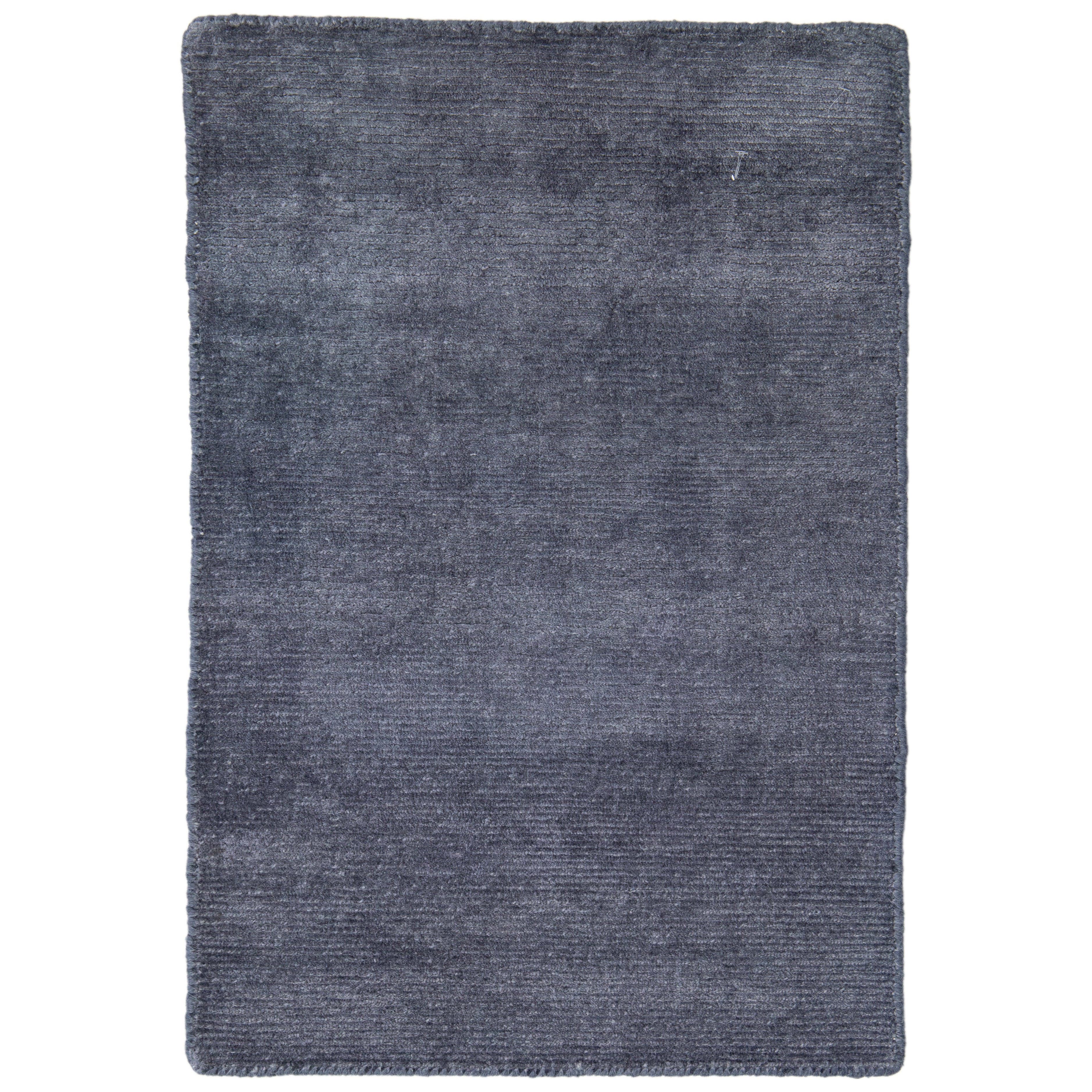 Modern Desert Collection Custom Silk Rug In Dark Gray By Apadana