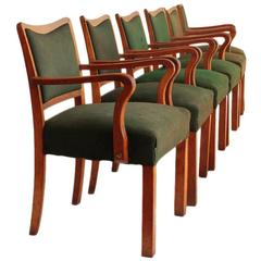 Italian Transatlantic Dining Chairs, Set of Six
