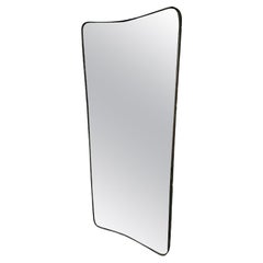 Gio Ponti Style, Italian Mid-Century Modern, Wall Mirror, Brass, Italy, 1950s