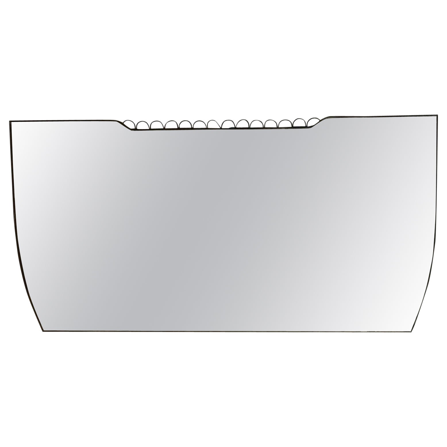 Gio Ponti Attr, Italian Mid-Century Modern, Monumental Wall Mirror, Brass, 1950s