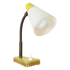 Hala Style Petite Yellow Enameled Metal Gooseneck Table or Wall Lamp