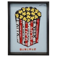 Artist Derek Christensen Original License Plate Popcorn Pop Art, Wall Art Signed