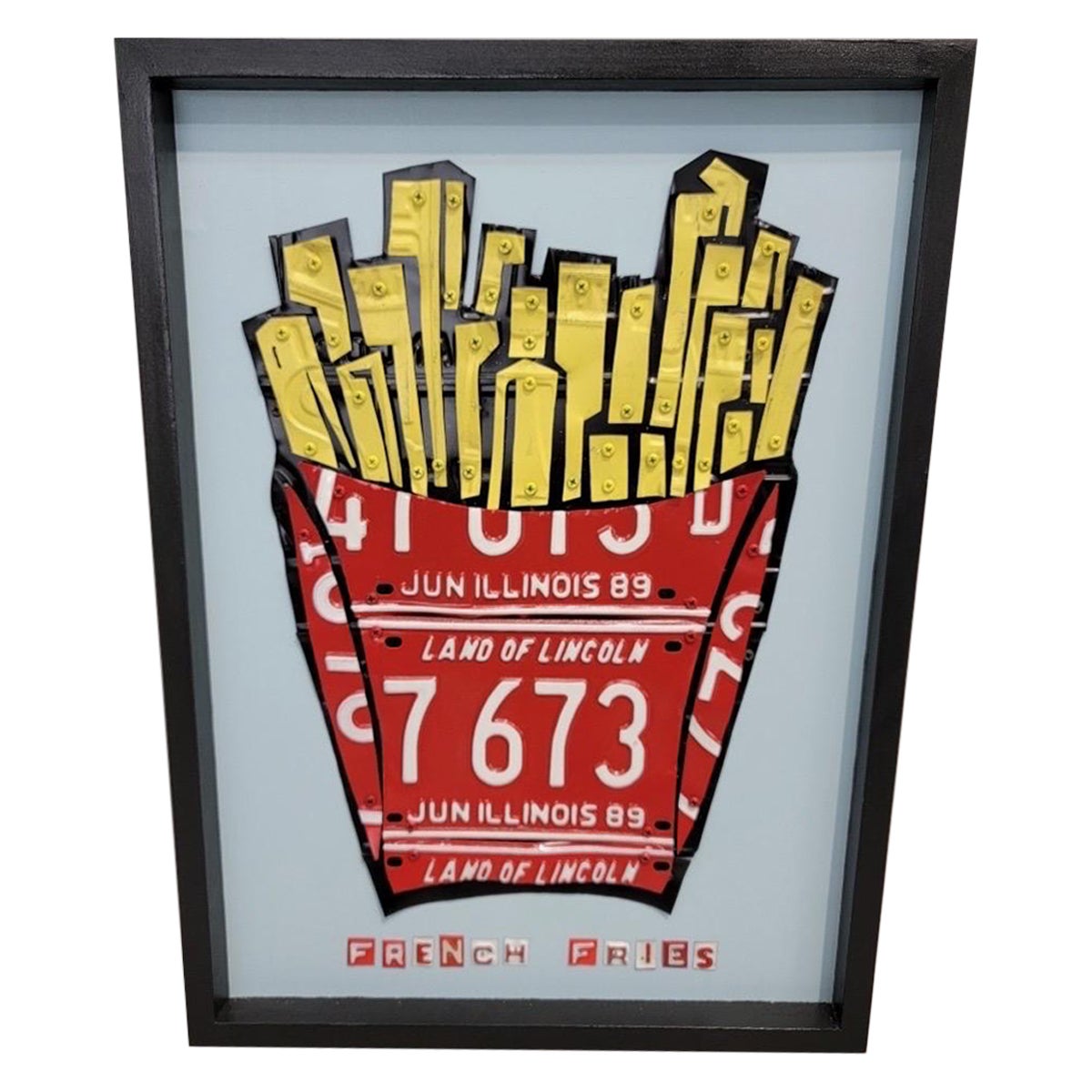 Artista Derek Christensen Targa originale Patatine fritte Pop Art, firmata