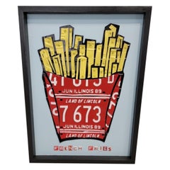 Artista Derek Christensen Targa originale Patatine fritte Pop Art, firmata