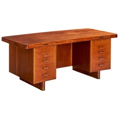 William Watting, bureau, acajou, laiton, Danemark, années 1950