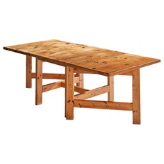 Schwedischer Designer, klappbarer Tisch, Kiefernholz, Schweden, 1970er Jahre