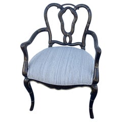 Vintage Faux Painted Tortoise Pretzel Back Armchair