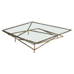 Silas Seandel, Großer Couchtisch, Bronze, Glas, USA, 1980er Jahre