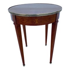 Antique 19th Century Neoclassical French Round Inlaid Marquetry Table