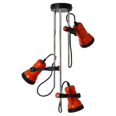 Plafoniera MOD arancione smaltata multi-spot degli anni '70