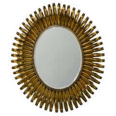Vergoldeter ovaler Metall-Wimpernspiegel mit Facette