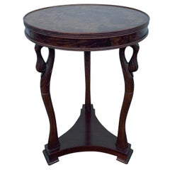 Round Italian Swan Side / Drinks Table with Burlwood Top