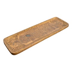 Tiffany Studios New York Zodiac Pattern Bronze Doré Pen Tray