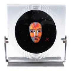 Kosta Boda Bertil Vallien Black Moon Face Plaque 2008