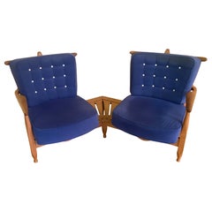 Guillerme et Chambron, 1970 Oak sofa Edited by Votre Maison