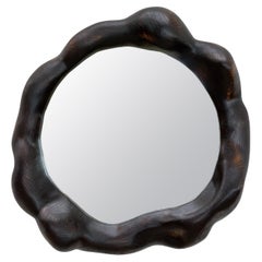 Skulpturaler welliger Spiegel aus gecharterter Eiche - Organisch geformter Wood Mirror