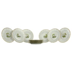 Bernardaud x Au Vase Etrusque, "Verlaine" Dessert Plates (6), France 1900s
