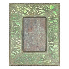 Tiffany Studios New York Grapevine Pattern Bronze und Schlacke Glas Bilderrahmen