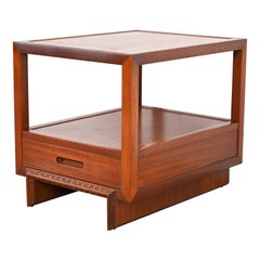 Frank Lloyd Wright for Heritage Henredon Taliesin Mahogany Nightstand, 1950s