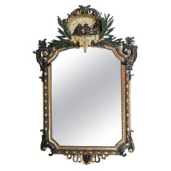 French Art Nouveau Mirror Carved Painted Camel 1890